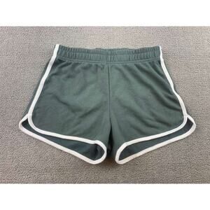 Fox Women XS Green White Athletic Running Shorts Trim Dolphin Hem